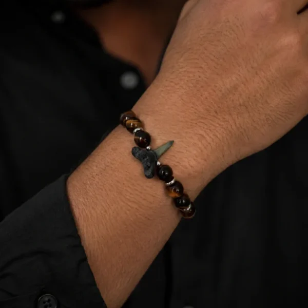 fossilized shark tooth bracelet